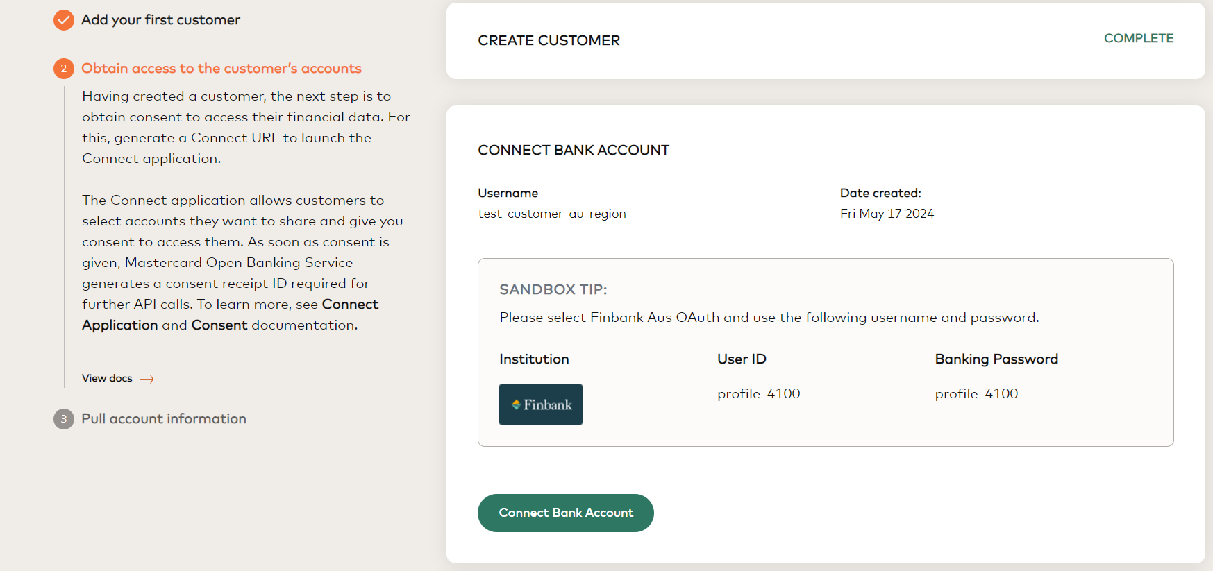 add bank account page