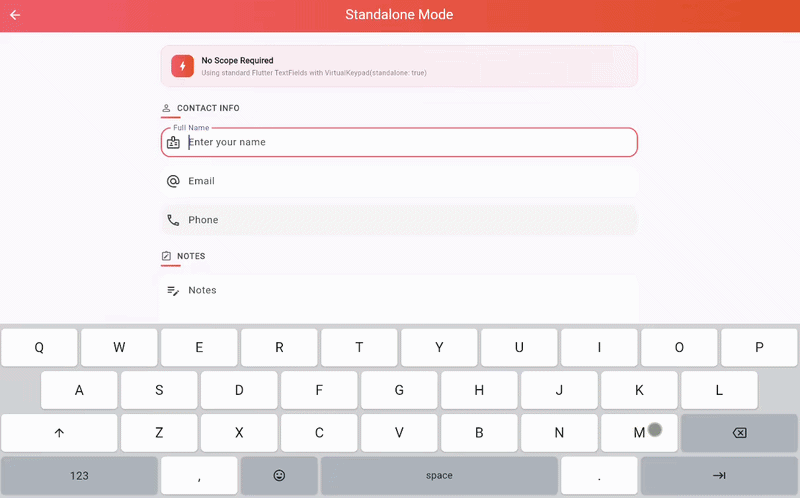 Standalone keyboard demo
