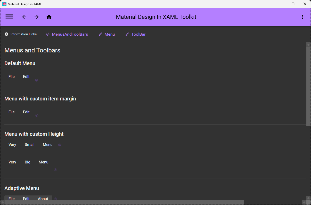 Menus and Toolbars