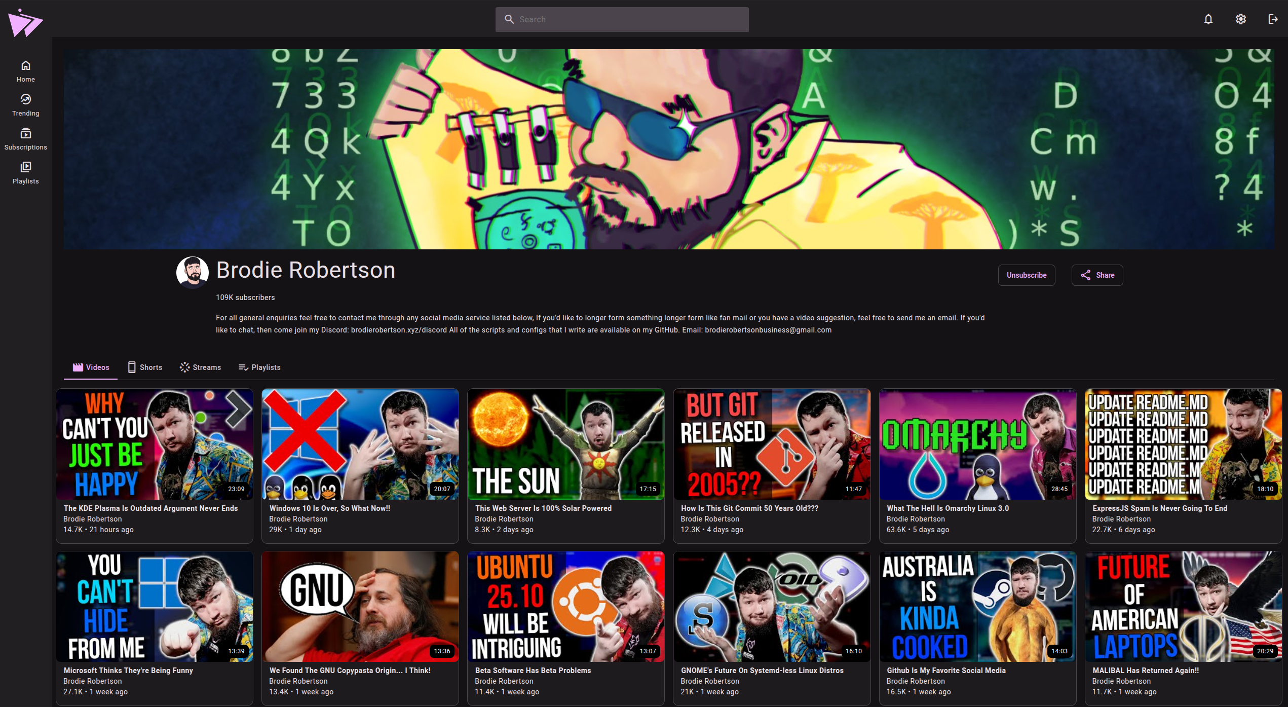 Preview of channel