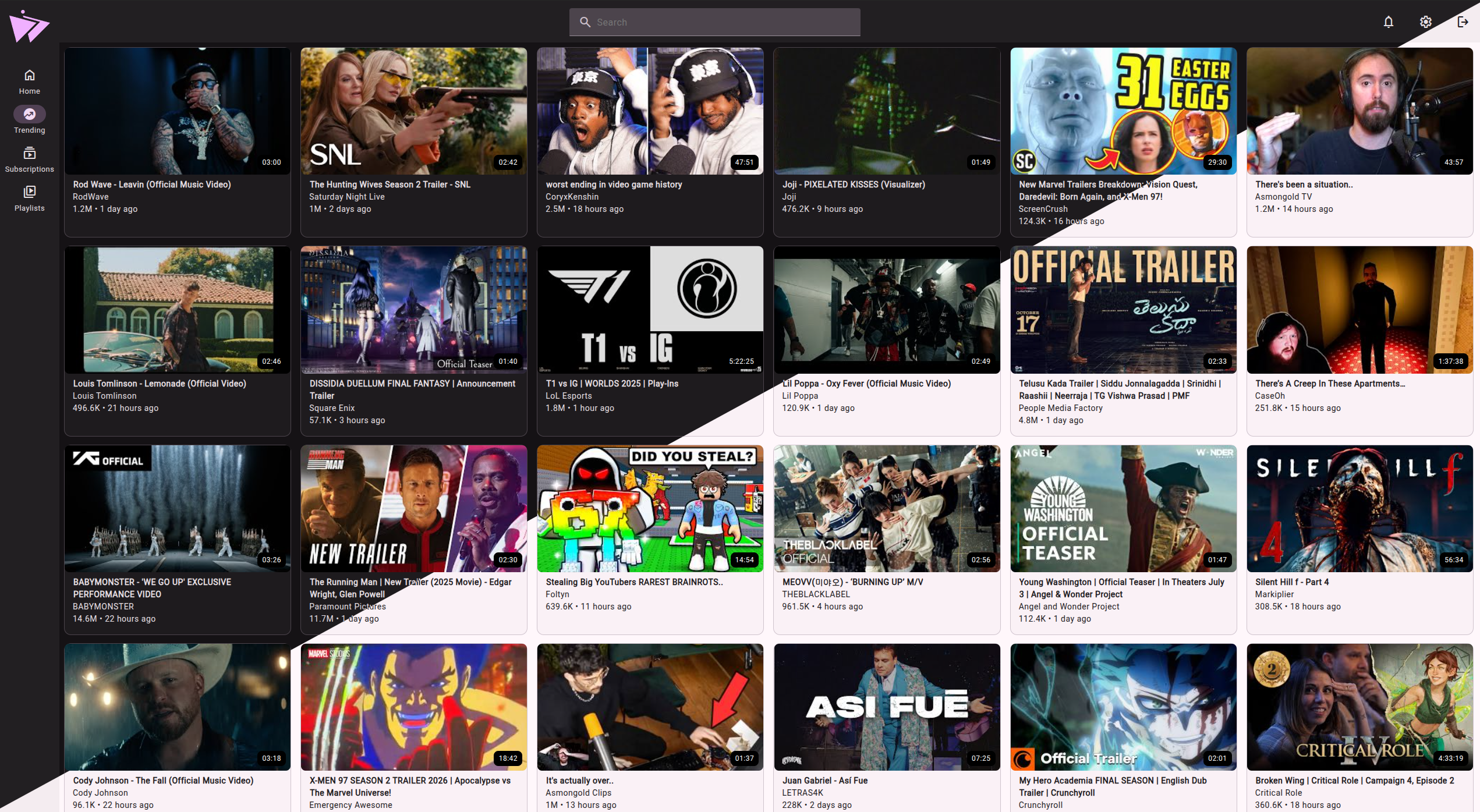 Preview of homepage