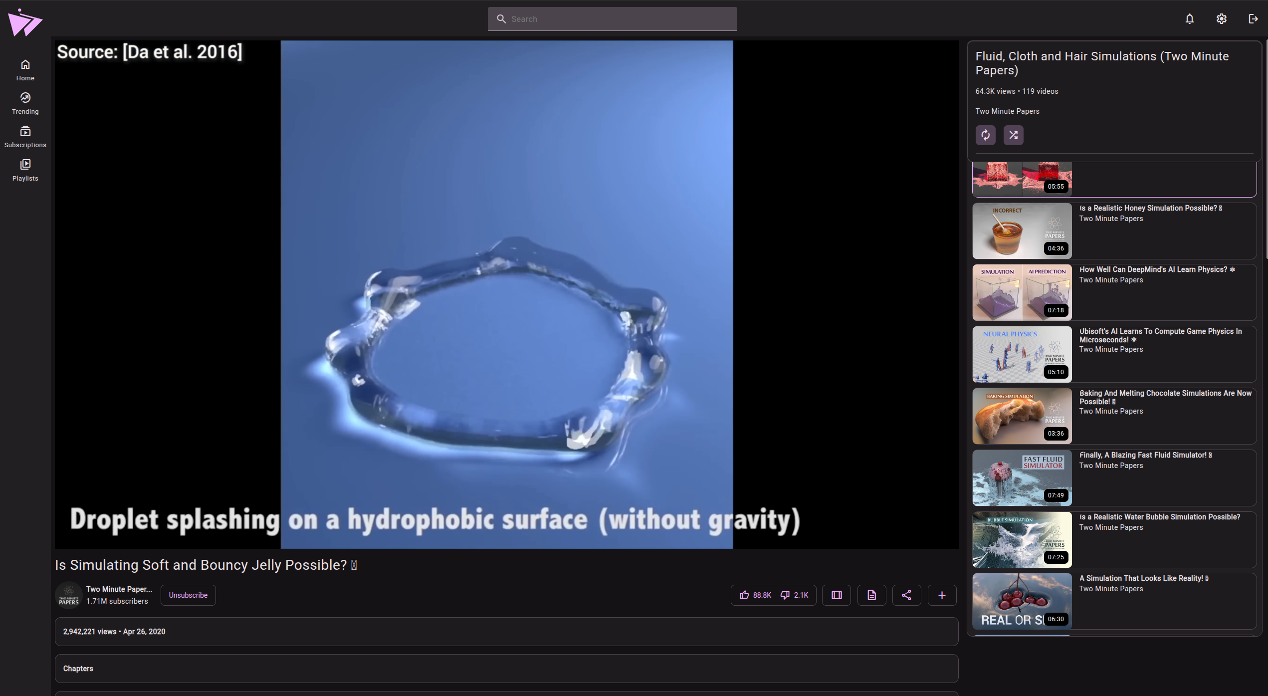 Preview of playlist on video page