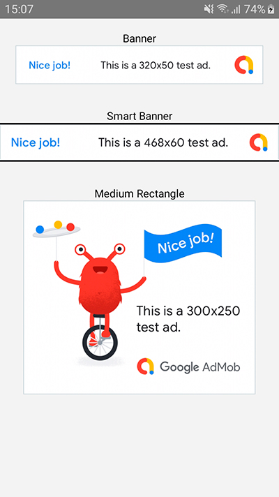AdMob Banner Print