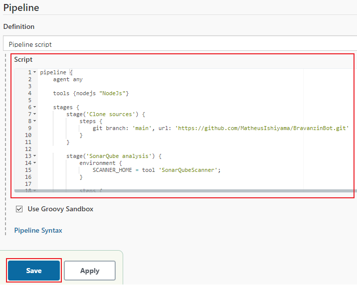pipeline script