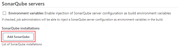 sonarqube servers