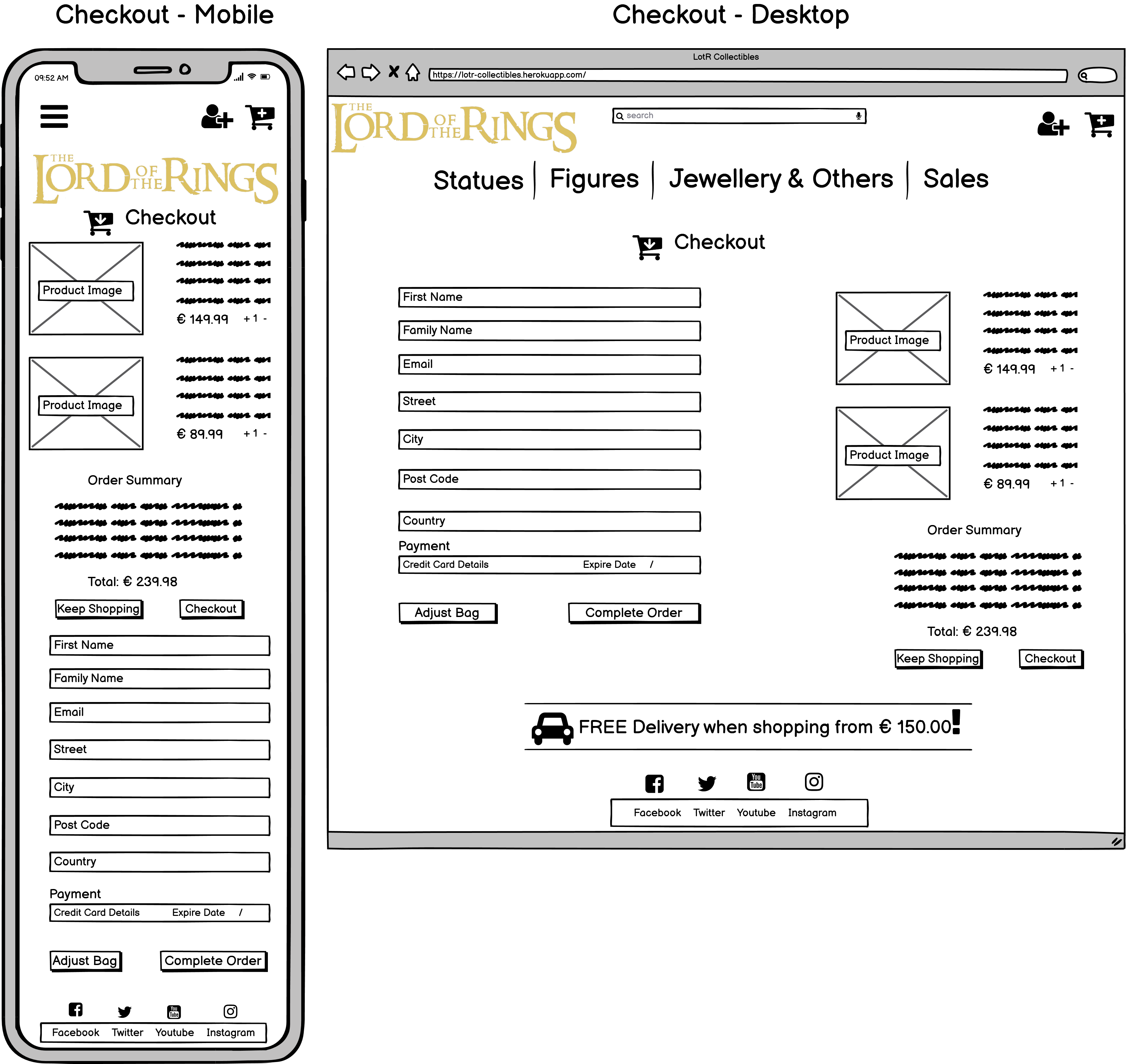 Wireframe: Checkout