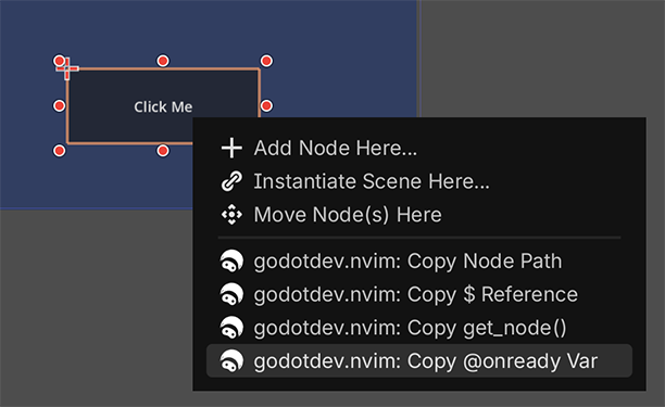 godotdev.nvim node copy. Copy a node path from Godot into nvim