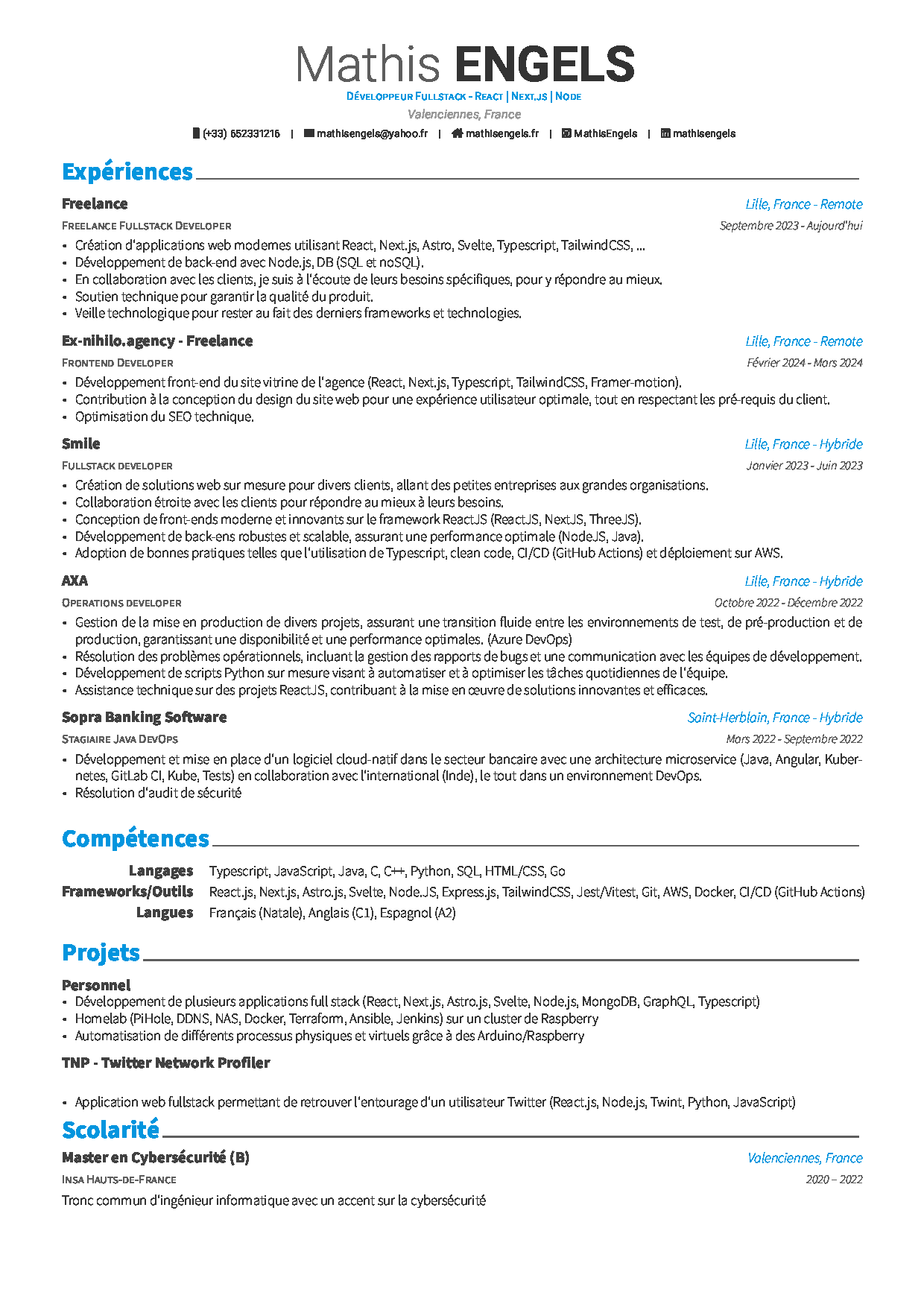 French resume