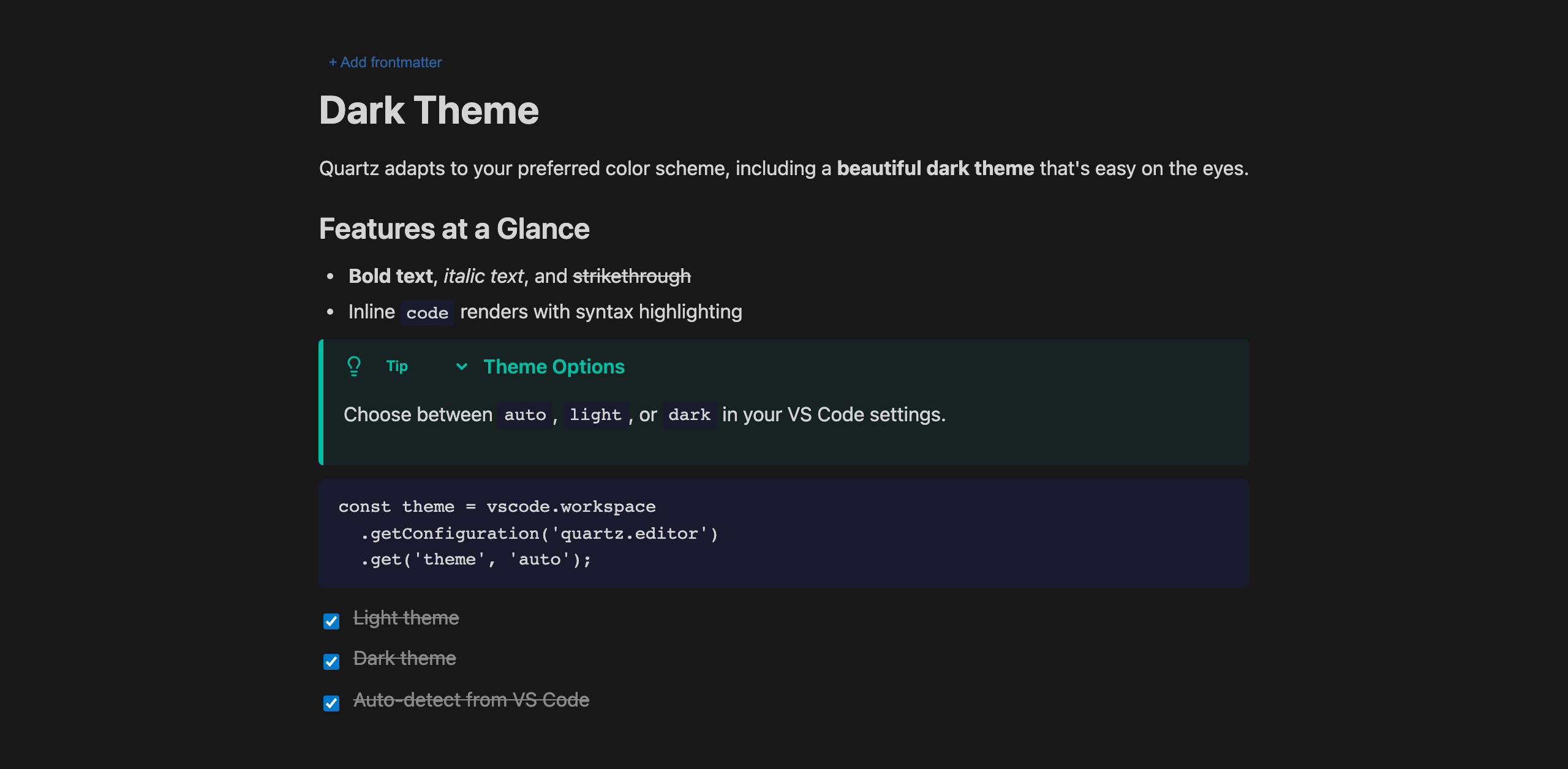 Dark Theme