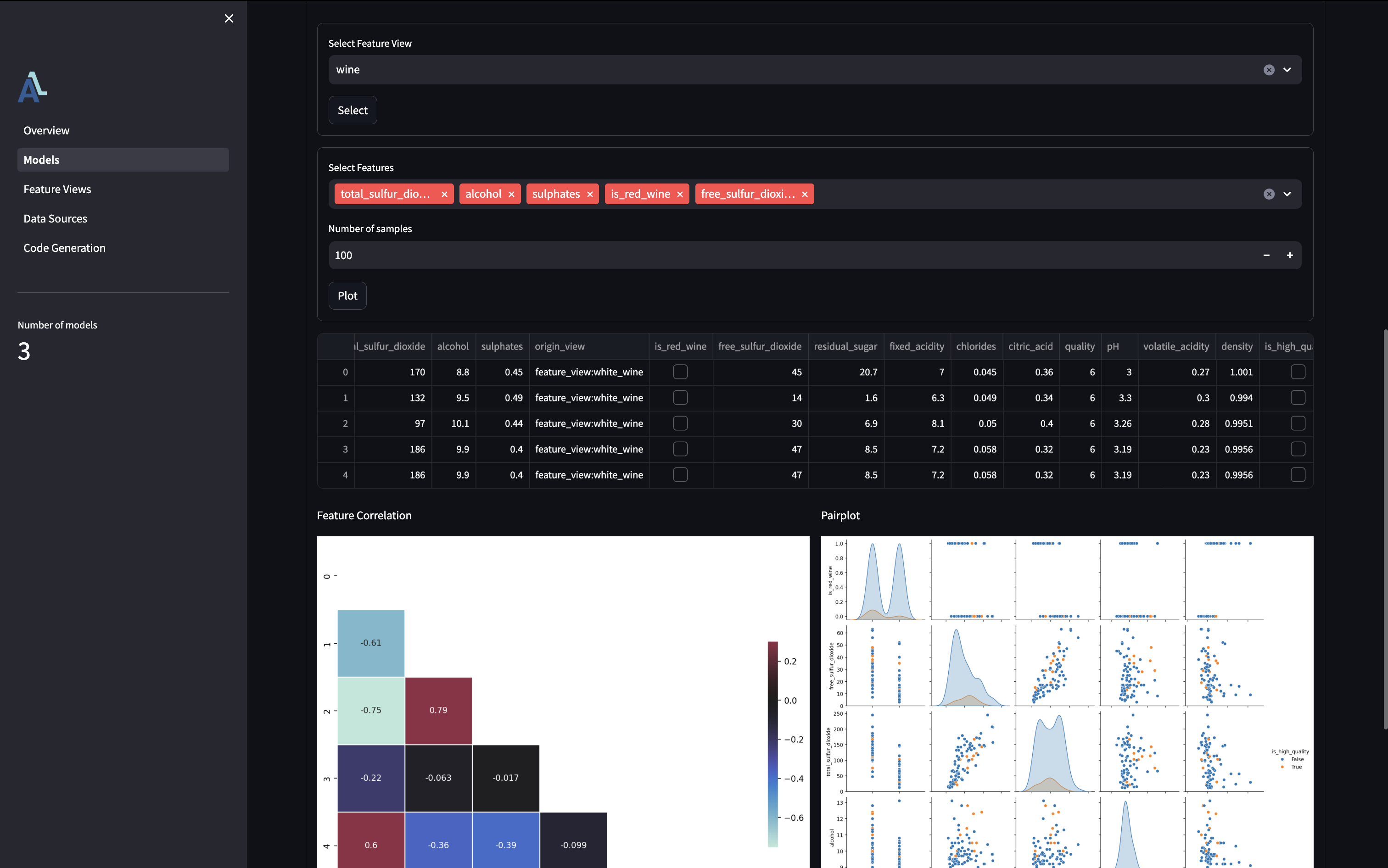 Find features in Aligned UI