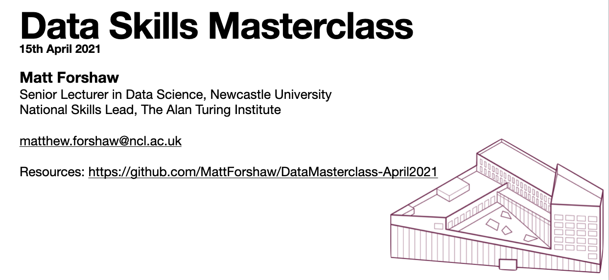 Data Masterclass, April 2021