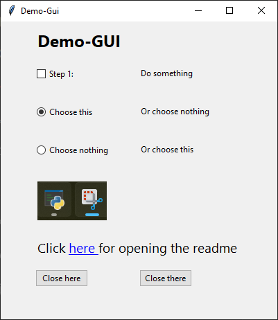 Demo GUI with tkhtmlview installed