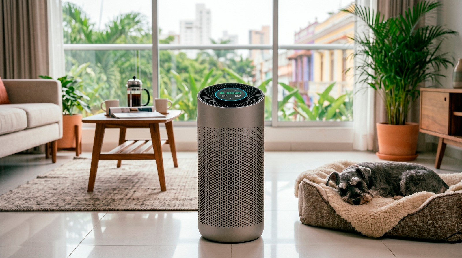 An air purifier for filtering indoor air