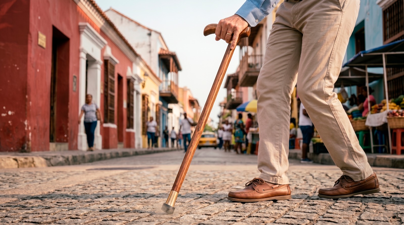 A walking cane for balance support