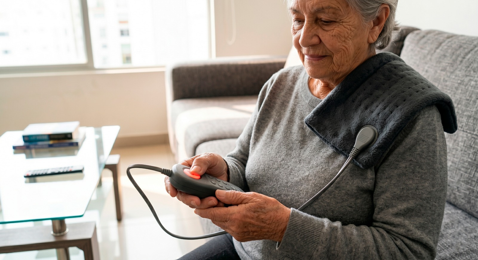 A heating pad for pain relief