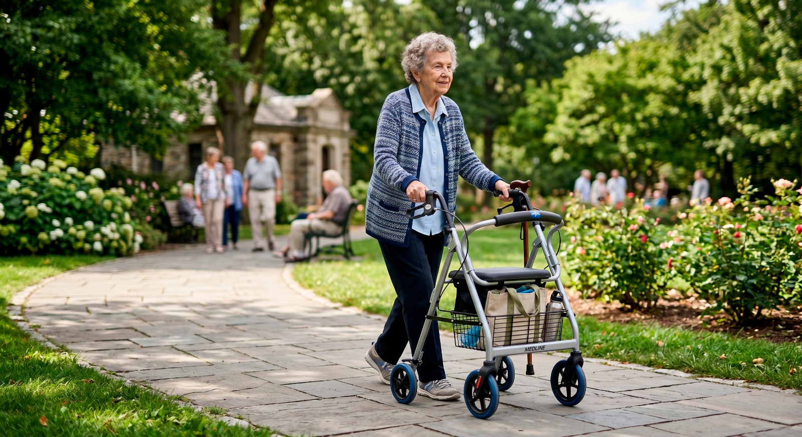 A walker frame for elderly or injured patients
