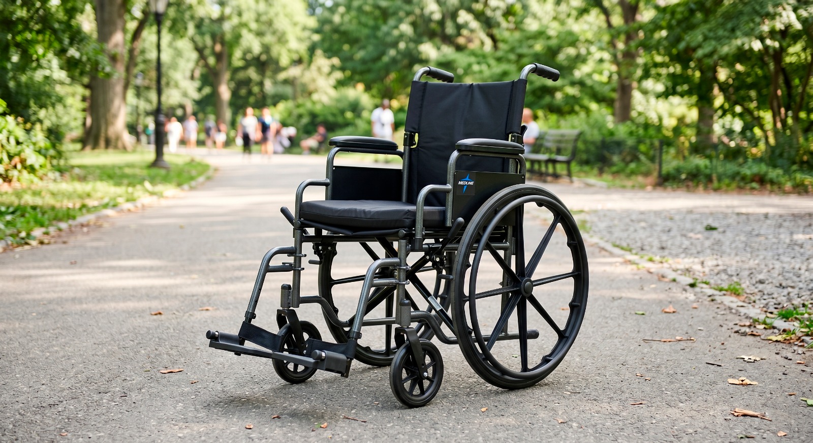 A wheelchair used for mobility assistance