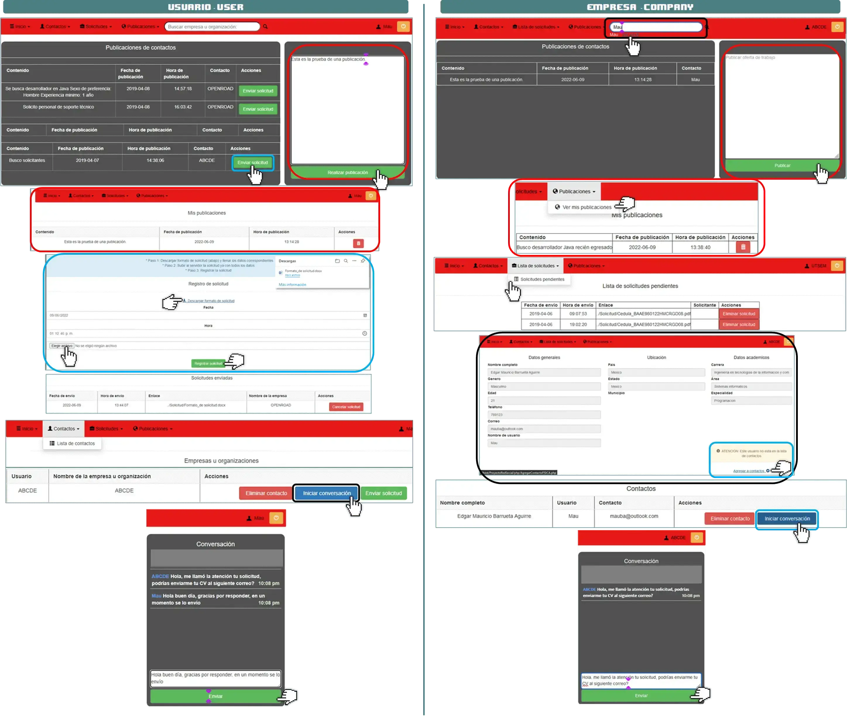 Hecho con el lenguaje PHP, JavaScript, jQuery y AJAX, HTML para la 
                  estructuración, CSS y el framework Bootstrap para los estilos - Base de Datos MySQL.