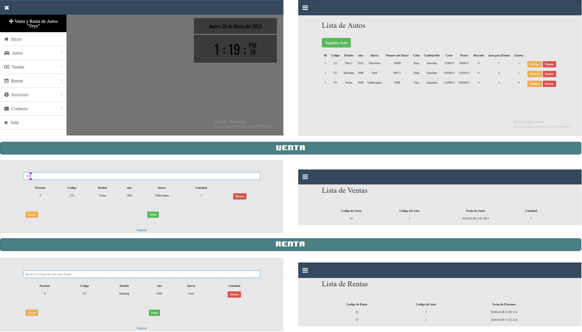 Hecho con el lenguaje Java, JavaScript, jQuery y la Tecnología JavaServer Pages (JSP),
                HTML para la estructuración, CSS y el framework Bootstrap para los estilos - Base de Datos local MySQL.