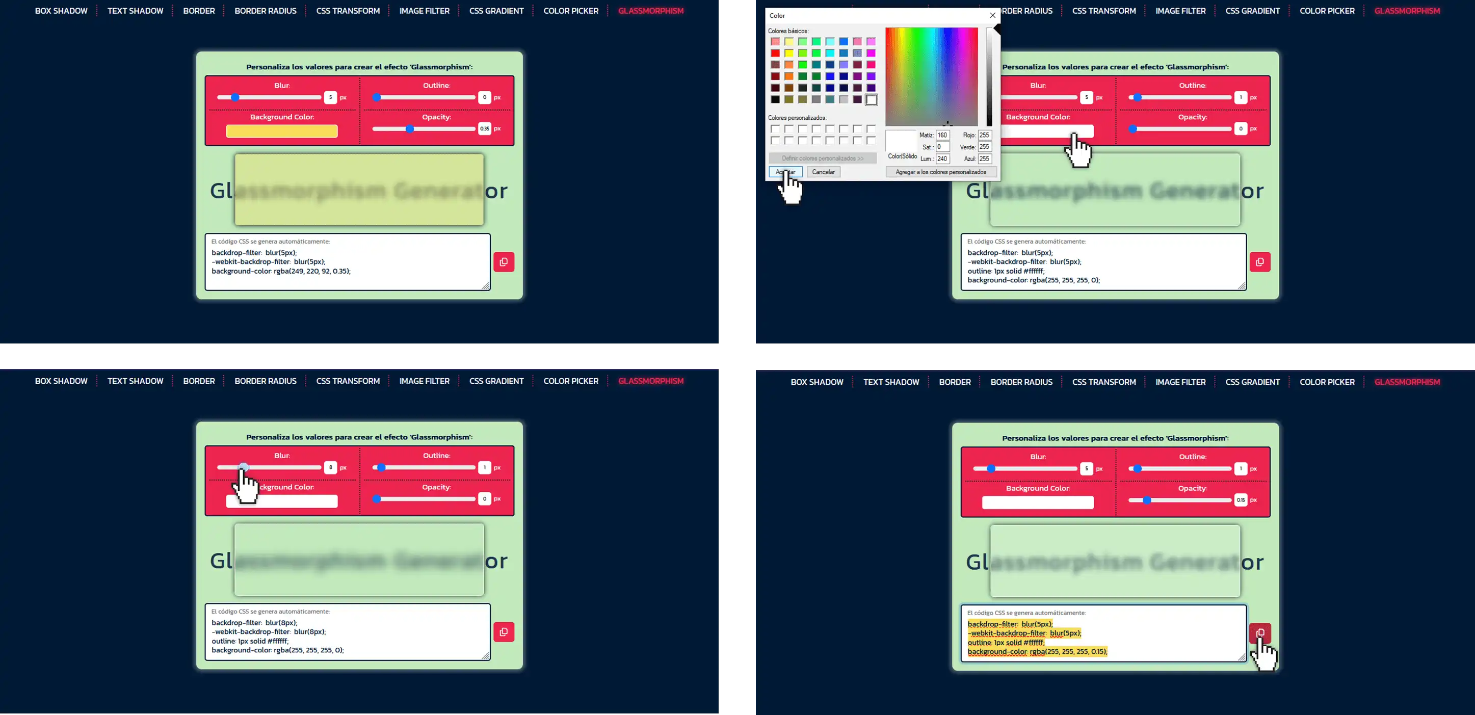 HTML para la estructuración, JavaScript para la funcionalidad, SCSS y el 
                framework Bootstrap para los estilos, el módulo gh-pages de npm para la publicación del sitio en GitHub Pages.