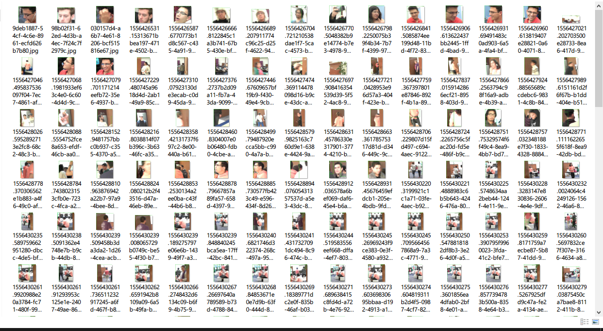 A windows explorer window containing multiple files that depict human faces.