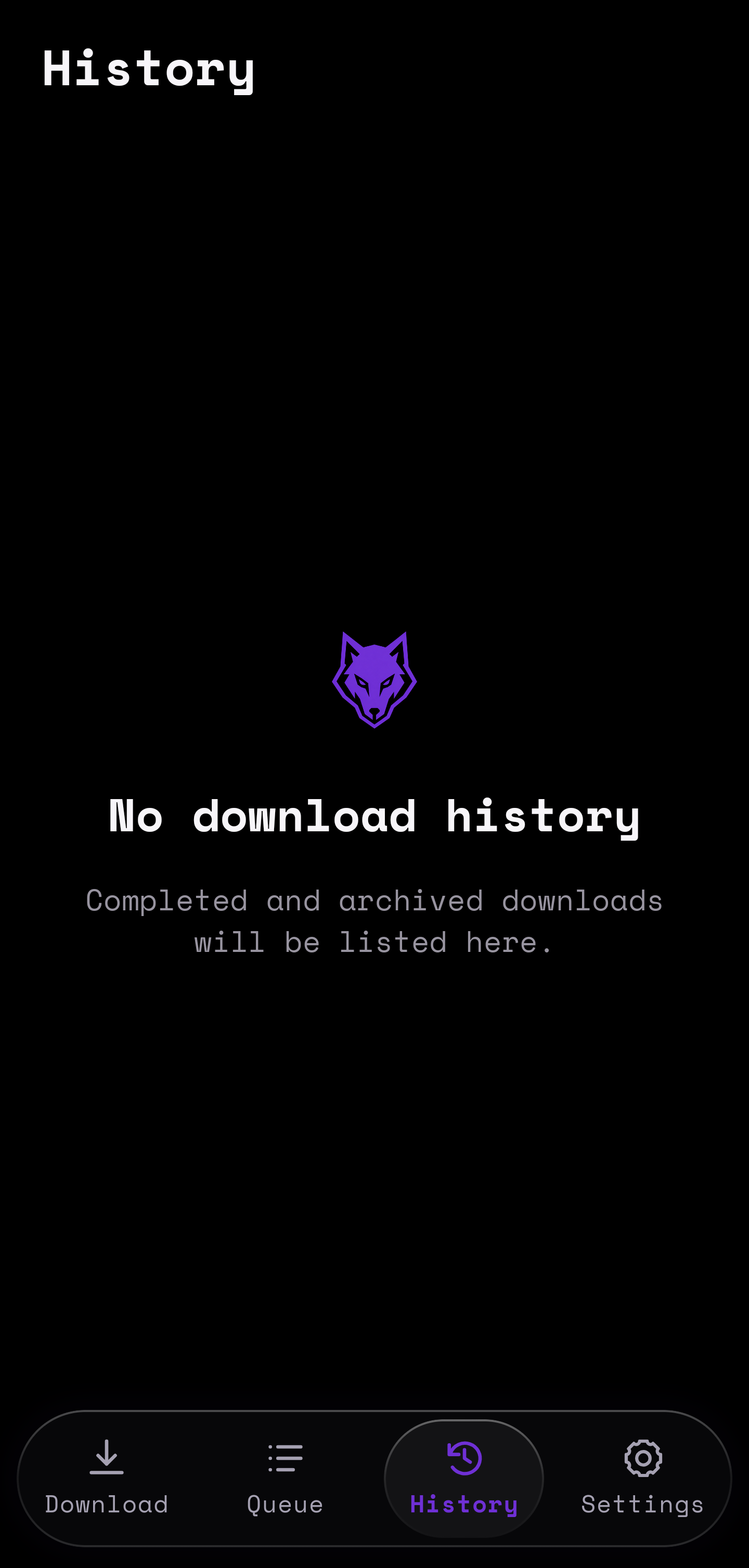 History Screen