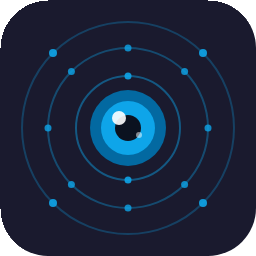 SSiD logo — Si 原子，原子核是瞳孔