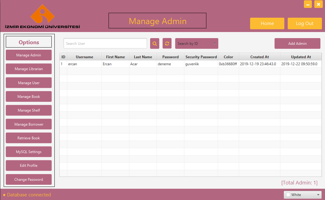 Manage Admin