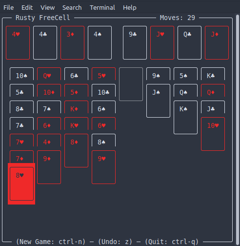 Screenshot of Rusty FreeCell