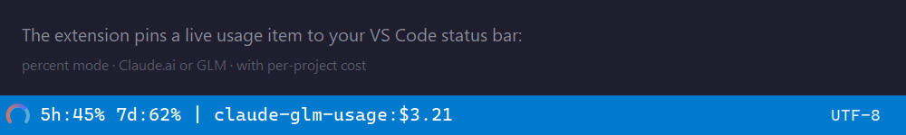 Status bar usage item