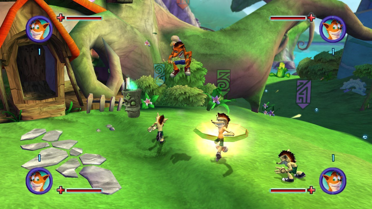 Four-player co-op on Wumpa Island