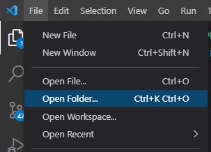 File -> Open Folder