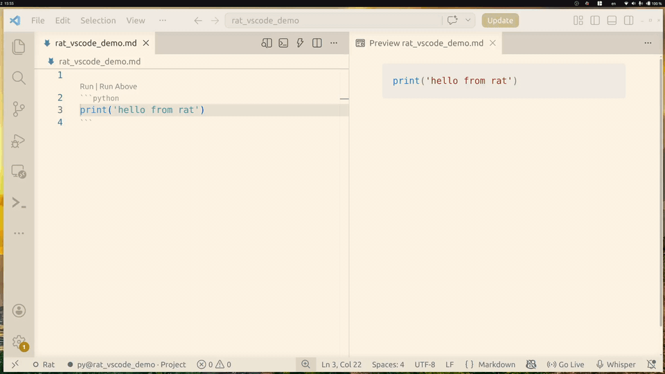 Rat VS Code demo