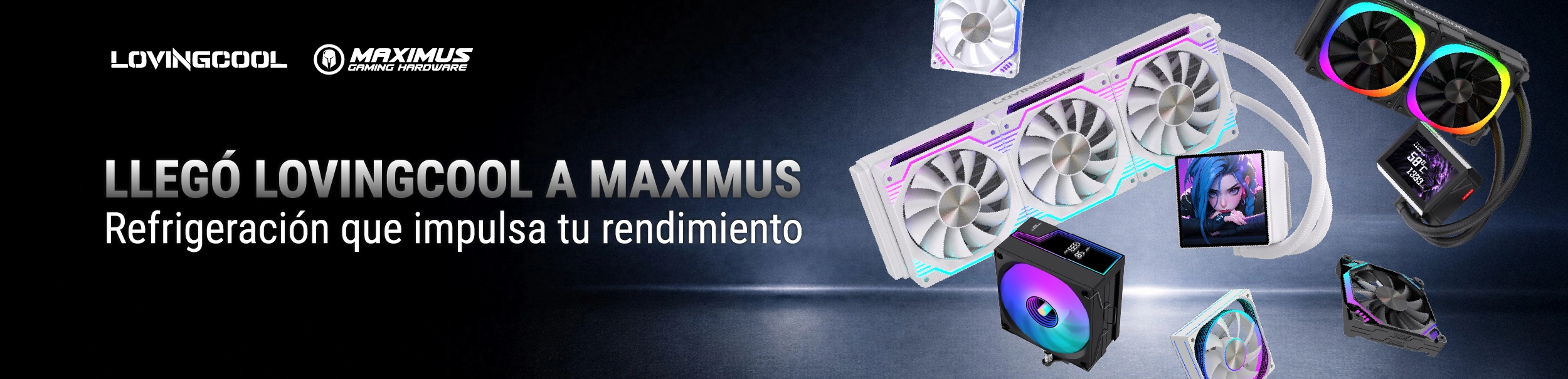 Llegó Lovingcool a Maximus: refrigeración líquida y ventiladores con iluminación RGB
