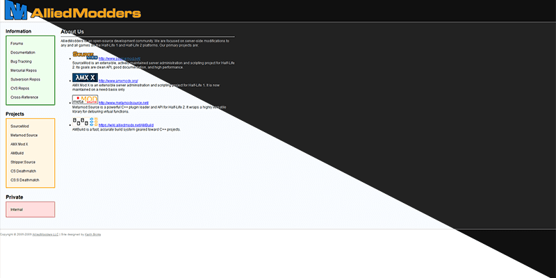 alliedmodders-dark alliedmods landing page