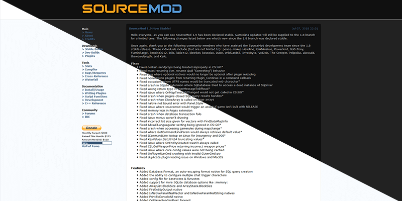 alliedmodders-dark sourcemod landing page