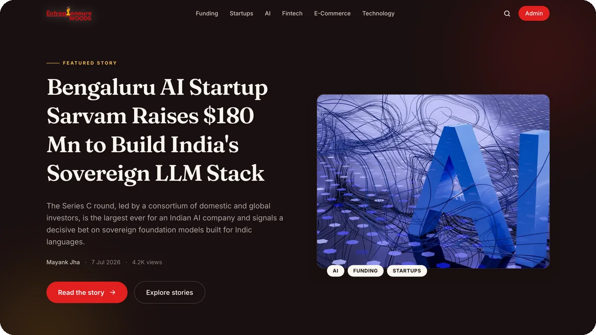 Entrepreneur Woods — startup news publication