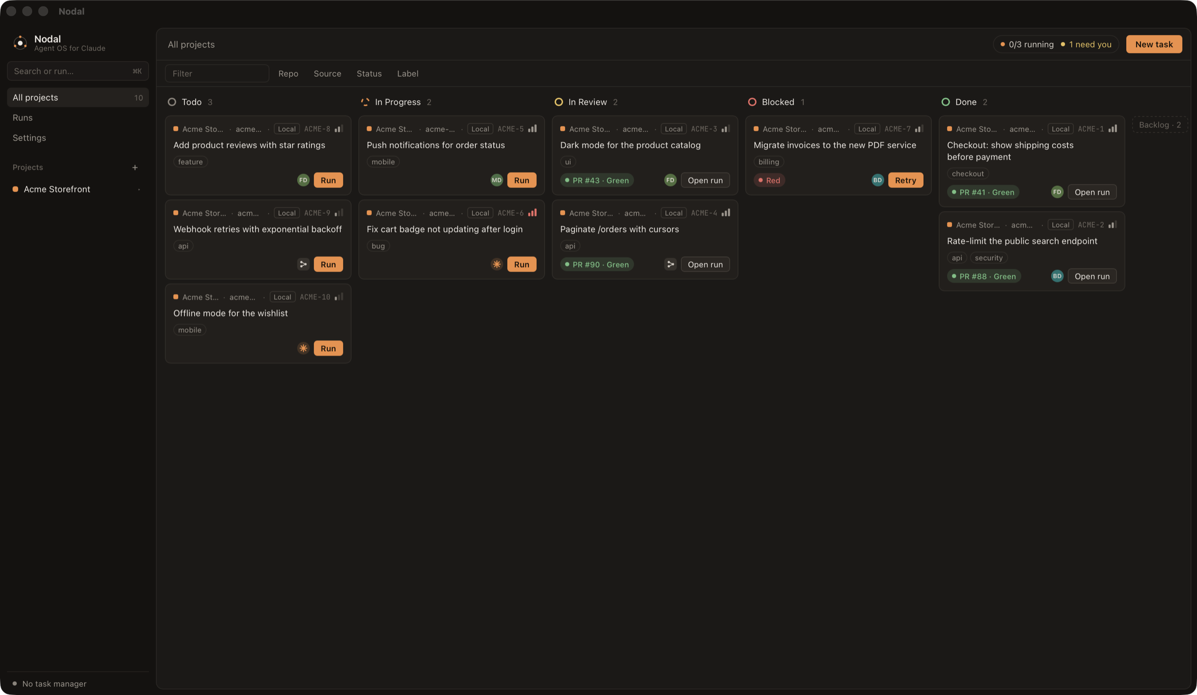 Nodal board
