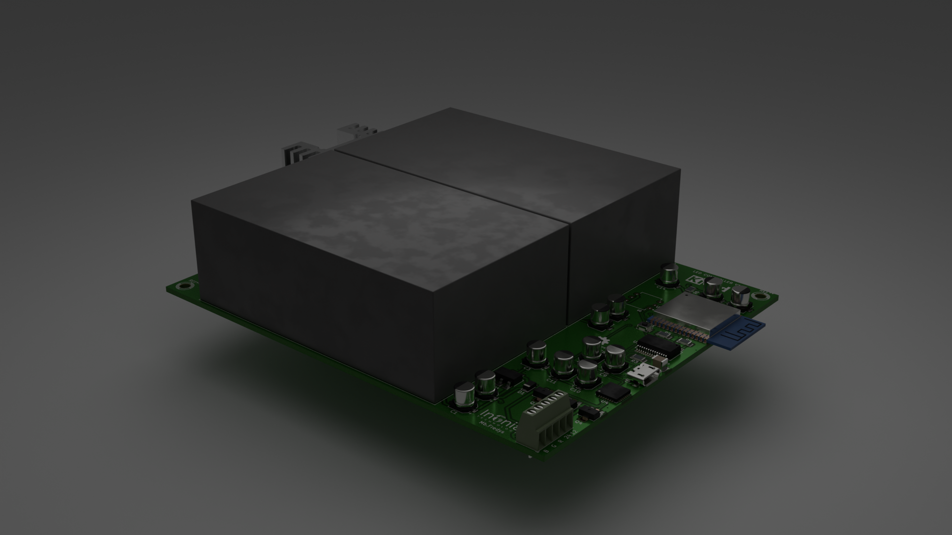 3D visualization of a LED Controller PCB