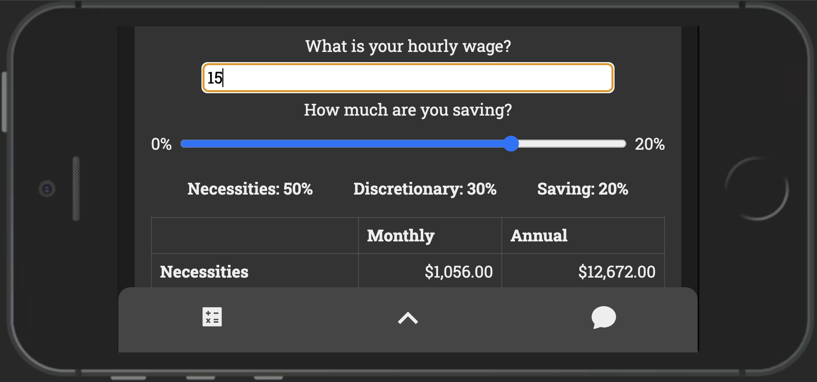 A budget calculator