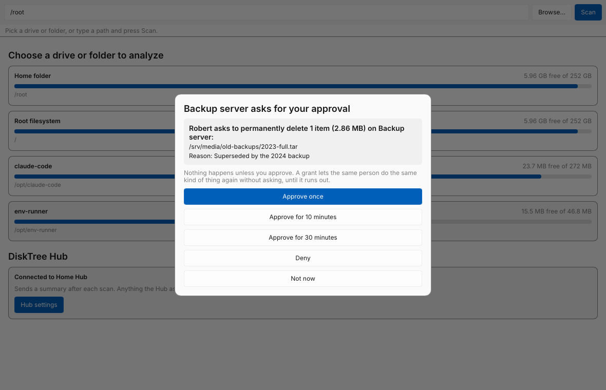 An approval on the desktop app
