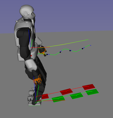 Example with the goal state on the left and front of the circle, leading to a straight motion with a small turn