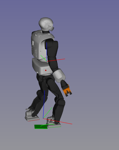 Example where the right foot move backward