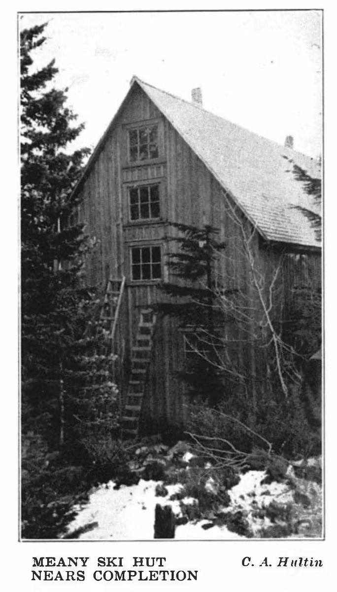 MEANY SKI HUT NEARS COMPLETION - PHOTO by C. A. Hultin