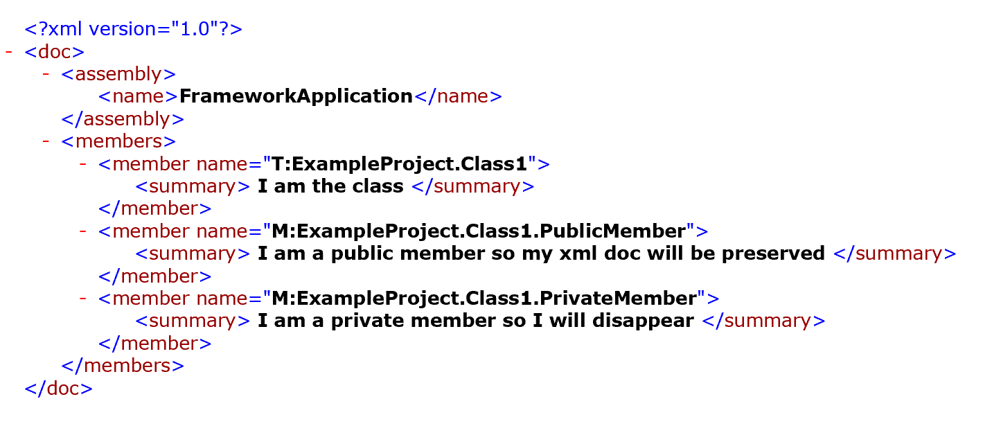 xml doc with private member comments