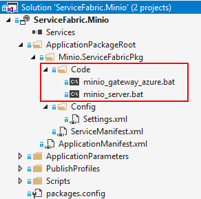 Minio.ServiceFabricPkg\Code folder