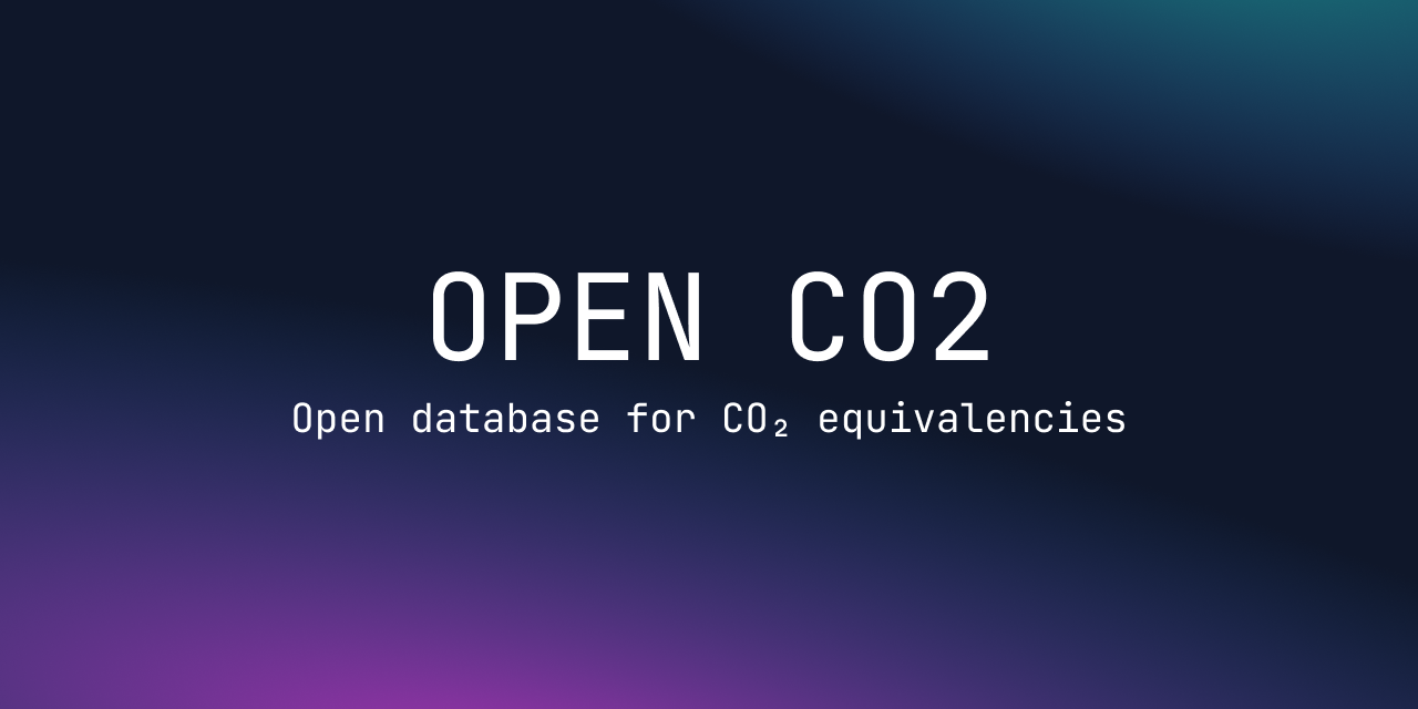 Open Database and API for CO₂ equivalencies