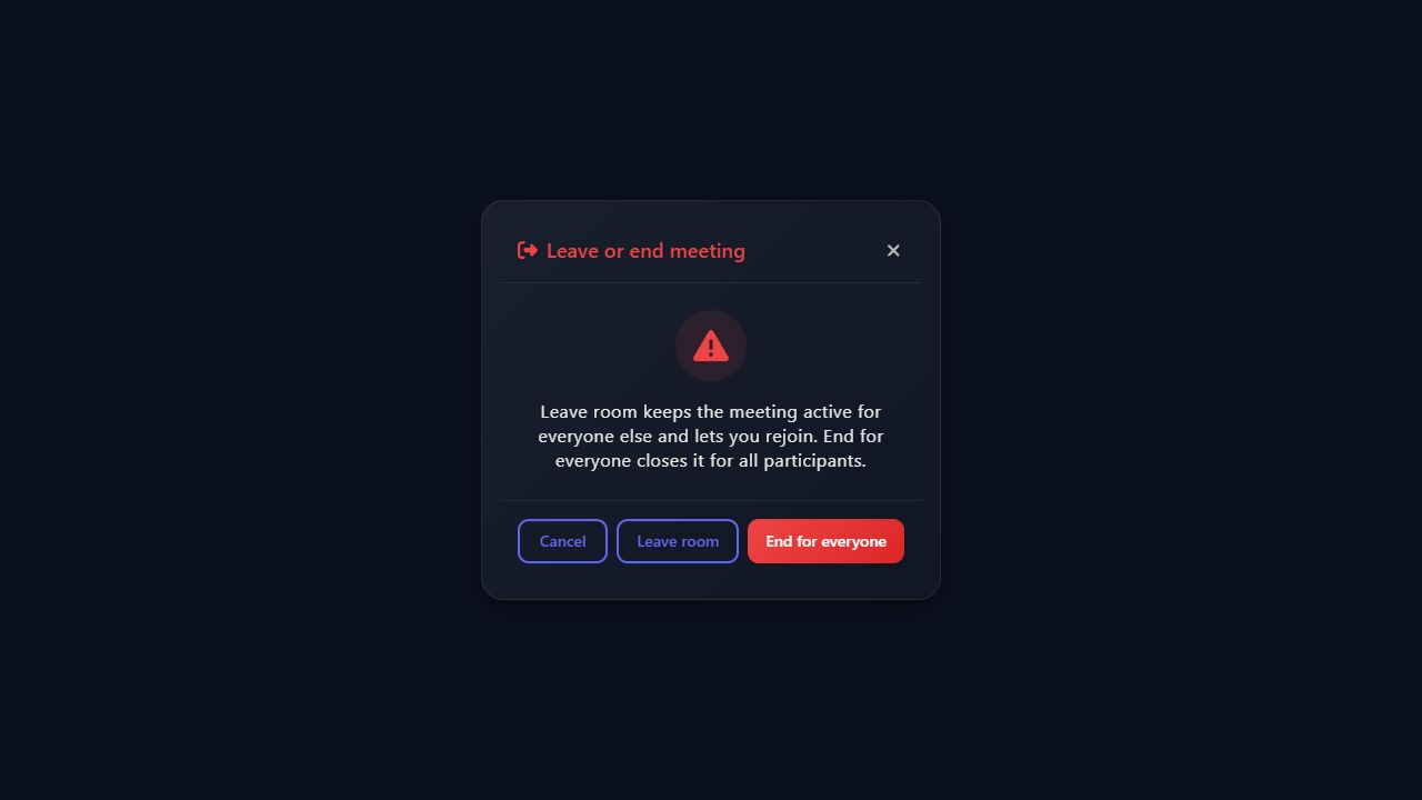 Host leave and end choices