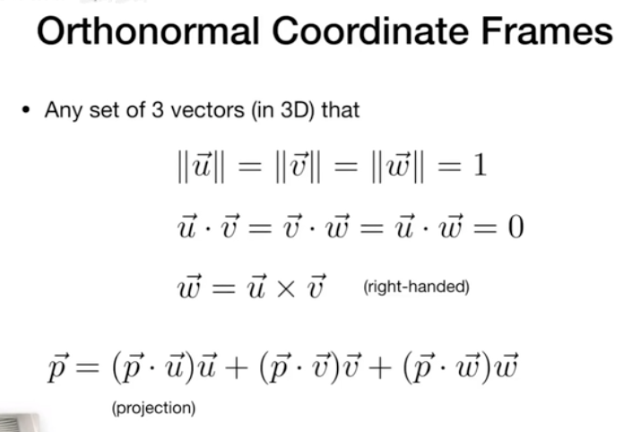 Orthonormal Coordinate Frames